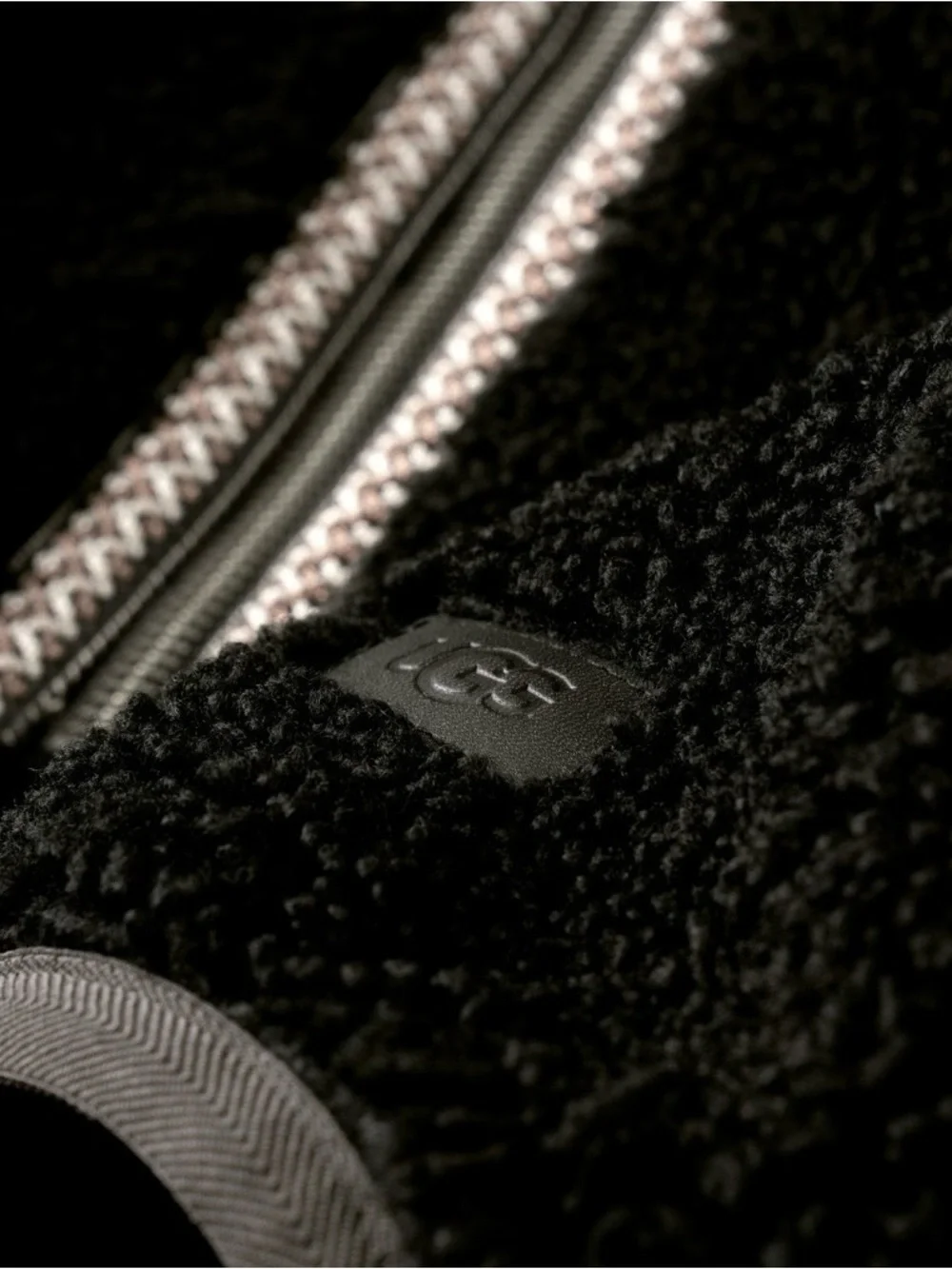 UGG Men’s UGGbraid Half Zip Fleece Pullover in Black (Size Small)